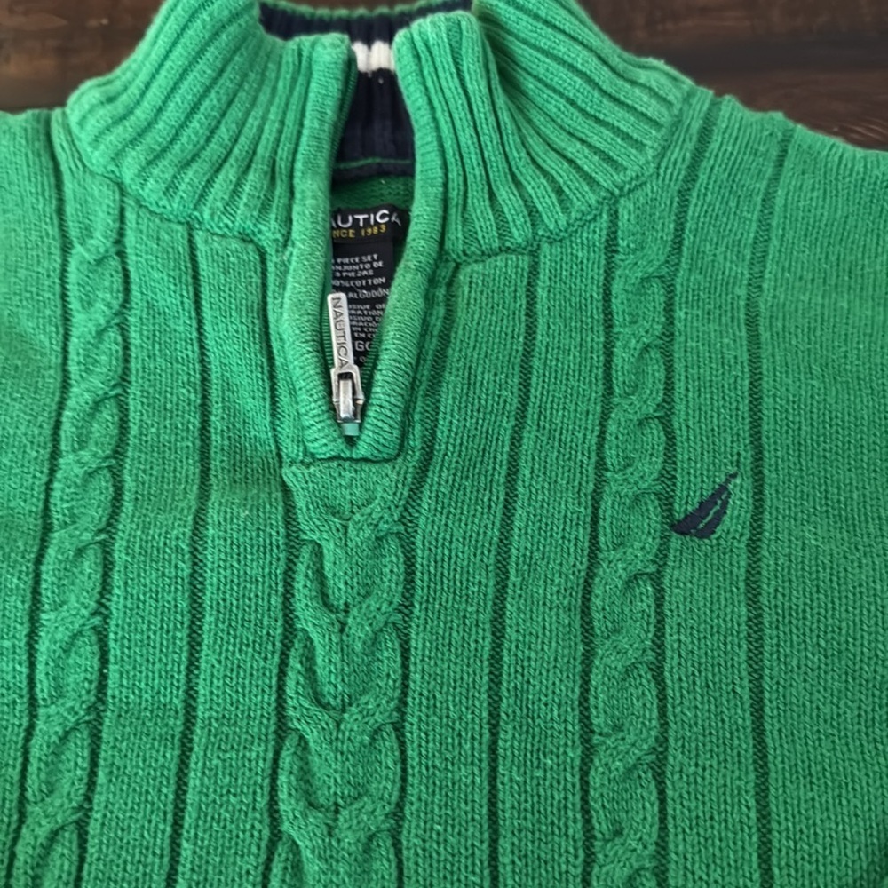 Nautica boys green sweater sz XL (7X) - Picture 2 of 3